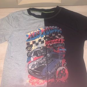 Half black half grey car shirt!